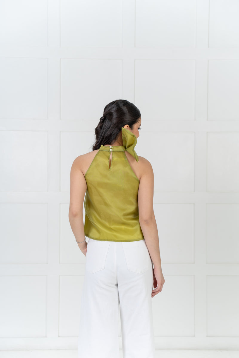 Laura Halter 2way Top - Lime Green