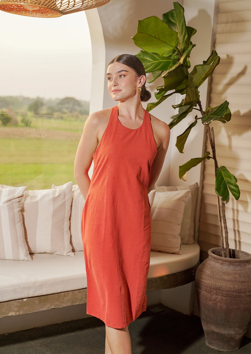 Leandra Dress - Rust