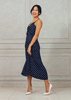 Maxine Maxi Dress - Blue Polka