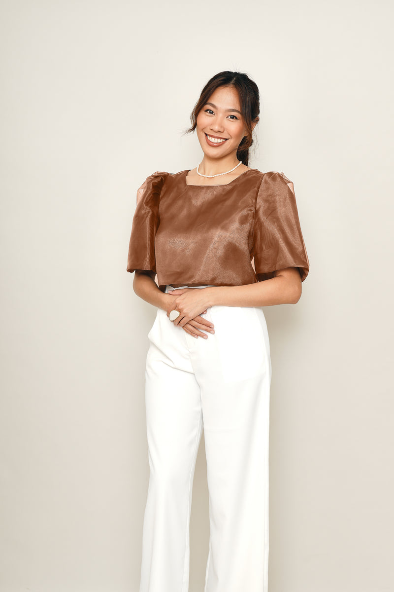 Eva Filipiniana Top - Bronze Plain