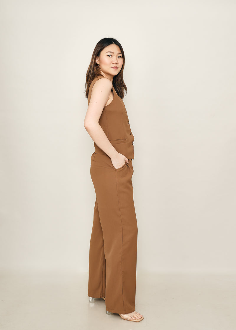 Molly Vest and Trouser Set - Brown