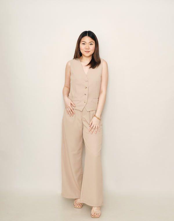 Molly Vest and Trouser Set - Tan