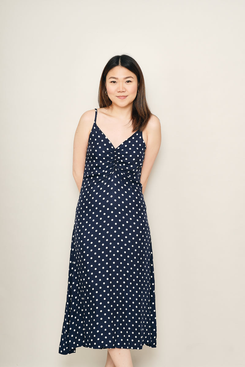 Maxine Maxi Dress - Blue Polka