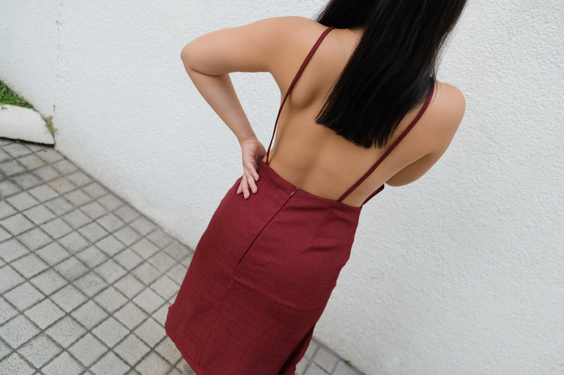 Claudia Dress - Maroon