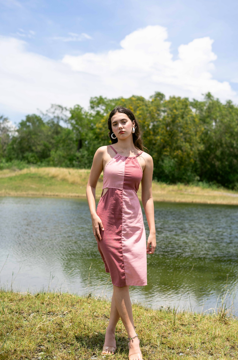 Penelope Dress - Pink and Old Rose