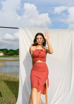 Georgina Skirt - Deep Rust
