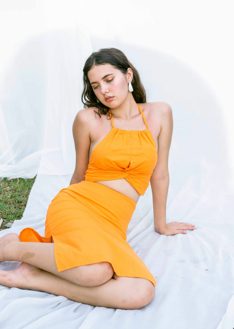 Bria Halter Top - Orange